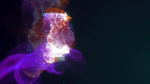 3D rendering of abstract structure of intertwined dots Stock Photos