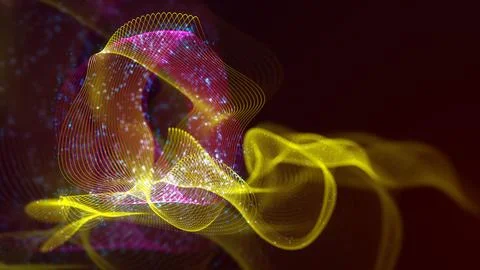 3D rendering of abstract structure of intertwined dots Stock Photos