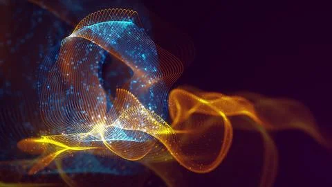 3D rendering of abstract structure of intertwined dots Stock Photos