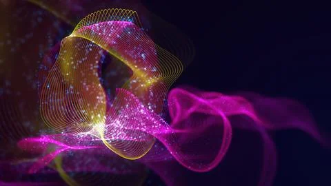 3D rendering of abstract structure of intertwined dots Stock Photos