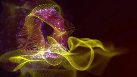 3D rendering of abstract structure of intertwined dots Stock Photos