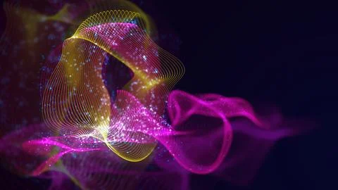 3D rendering of abstract structure of intertwined dots Stock Photos