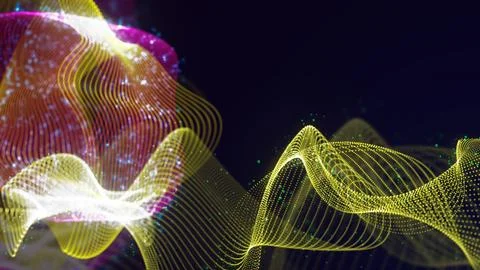 3D rendering of abstract structure of intertwined dots Stock Photos