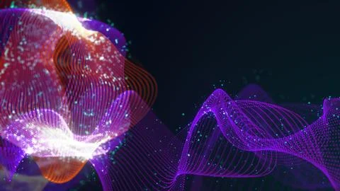 3D rendering of abstract structure of intertwined dots Stock Photos