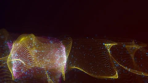 3D rendering of abstract structure of intertwined dots Stock Photos