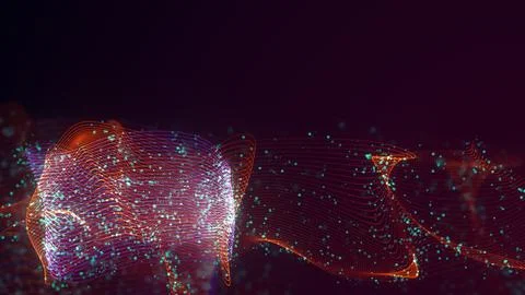 3D rendering of abstract structure of intertwined dots Stock Photos