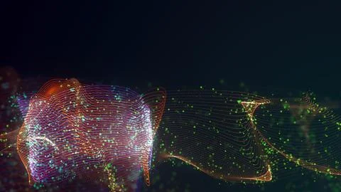 3D rendering of abstract structure of intertwined dots Stock Photos