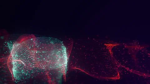 3D rendering of abstract structure of intertwined dots Stock Photos