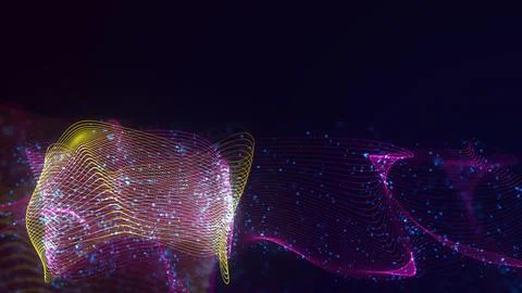 3D rendering of abstract structure of intertwined dots Stock Photos