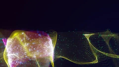 3D rendering of abstract structure of intertwined dots Stock Photos