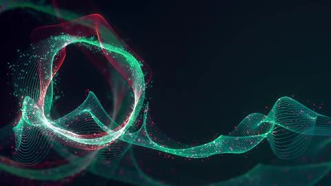 3D rendering of abstract structure of intertwined dots Stock Photos