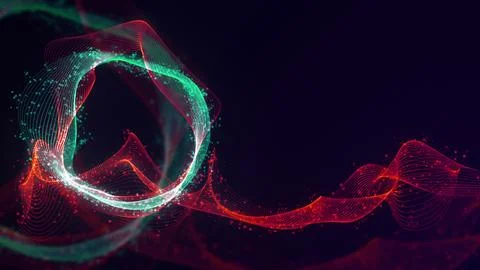 3D rendering of abstract structure of intertwined dots Stock Photos