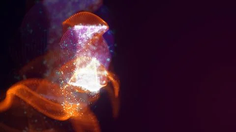 3D rendering of abstract structure of intertwined dots Stock Photos