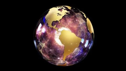 3D rendering of an abstract stylized planet globe Stock Illustration