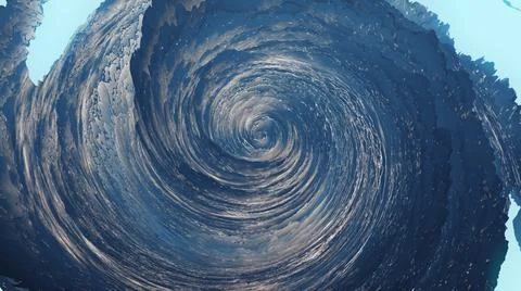 A 3D rendering of abstract swirl patterns with the effect of displacement and Stock Illustration