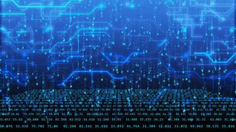 3d rendering. Abstract technology backdrop from imitation of circuit board an Stock Illustration