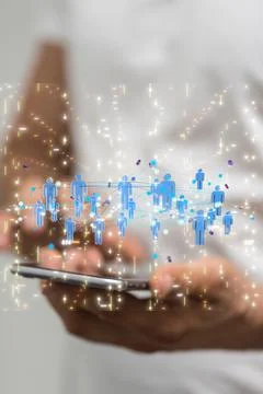 3d rendering of an abstract technology group and data background Stock Photos
