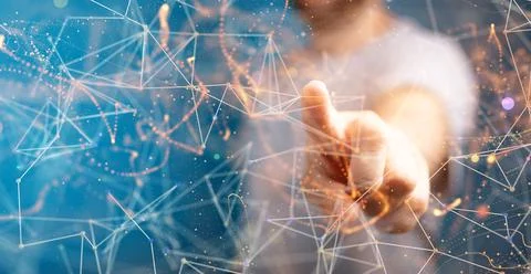 3D rendering of an Abstract technology group and social network connection on a Stock Photos