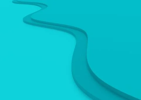 3D rendering of abstract turquoise waves. Stock Illustration