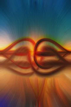 3D rendering of an abstract twisted light fibers effect wallpaper Illustrazione stock