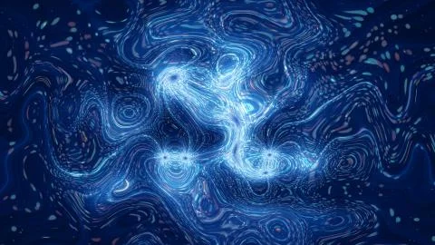 3D rendering of abstract twists and prominences from bright particles. Patter Stock Illustration