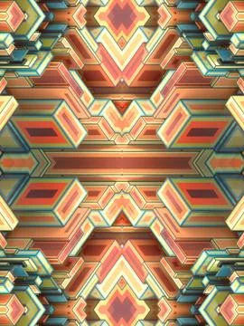 3d rendering abstract urban landscape digital illustration. Modern art pattern Stock Illustration