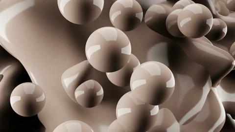 3d rendering of abstract video animation with surreal small and large balls sphe Stock Footage 201970665