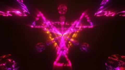 3d rendering of the abstract vj particles triangles red Stock-Footage 123437761