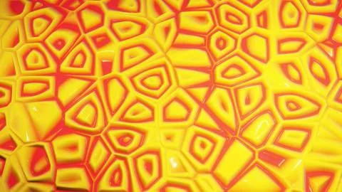 3d rendering. Abstract wavy pattern on bright glossy surface, liquid gradient Stock Illustration