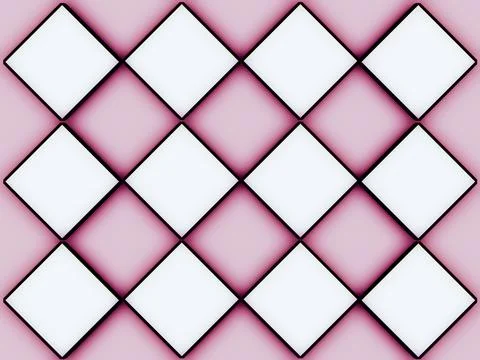3d rendering with abstract white squares with background Illustrazione stock