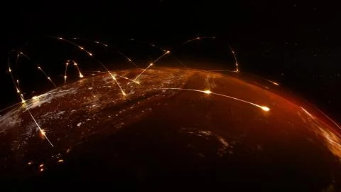 3D rendering abstract of world network, internet and global connection concept	 Stock Illustration