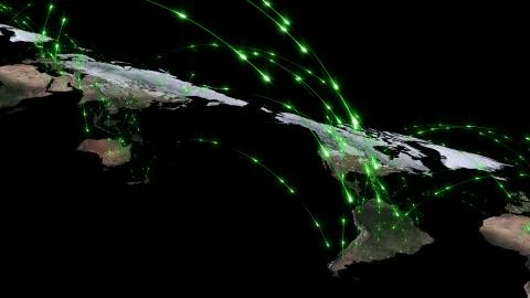 3D rendering abstract of world network, internet and global connection concept.  Illustrazione stock