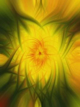 3D rendering of an abstract yellow and green fractal background 스톡 일러스트