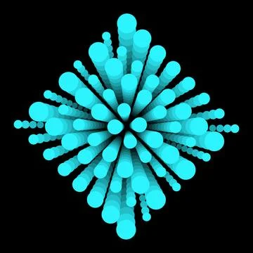 3D rendering of abstraction with 3D surreal sculpture in spherical organic .. Stock Illustration