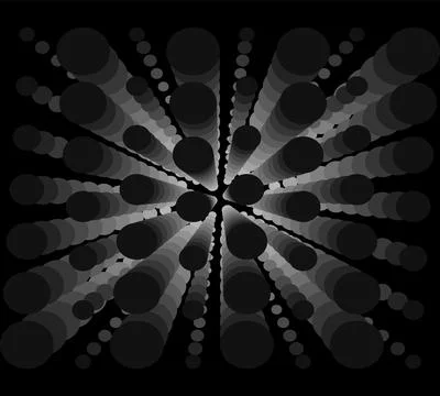 3D rendering of abstraction with 3D surreal sculpture in spherical organic .. Stock Illustration