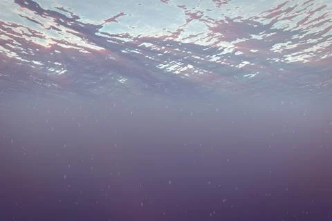 3d rendering abyss abstract underwater backgrounds, sunset Stock Illustration