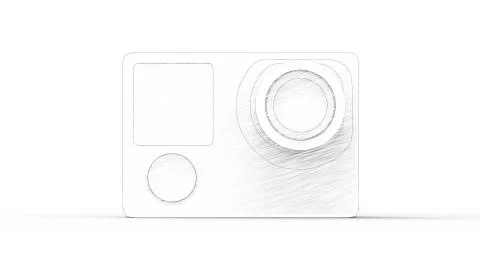 3d rendering of an action camera isolated in studio background Stock Illustration