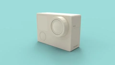 3d rendering of an action camera isolated in studio background Stock Illustration