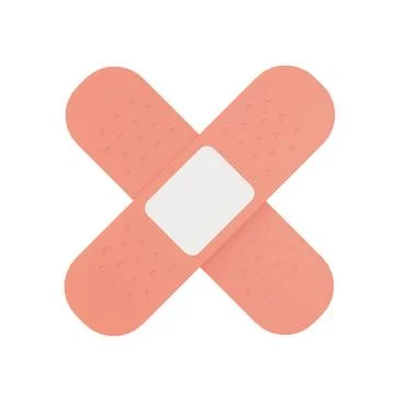 3d rendering of adhesive plaster, 3d icons, pastel minimal cartoon style  iso Stock Illustration