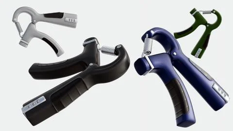 A 3D rendering of adjustable hand grip strengthener Stock Illustration
