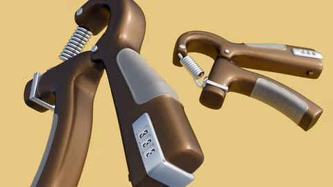 A 3D rendering of adjustable hand grip strengthener Stock Illustration