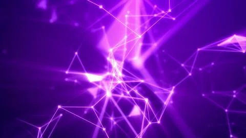 3d rendering of an advanced Internet space trip through light rosy network wi Illustrazione stock