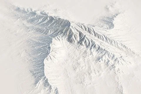 3D rendering of the aerial landscape of a mountain. Stock Illustration