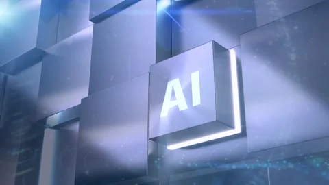 3d rendering ai alphabets glow on button pop up Stock Footage 307828912
