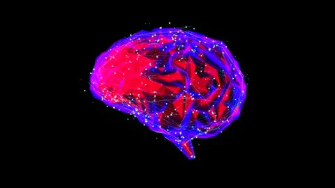 3d rendering ai digital circuit brain with shining light 4k footage Stock Footage 312546439
