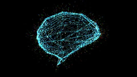 3d rendering ai digital circuit brain with shining light 4k footage Stock Footage 312546440