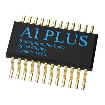 3d rendering of AI PLUS with Digital Brain is learning processing big data, a Illustrazione stock