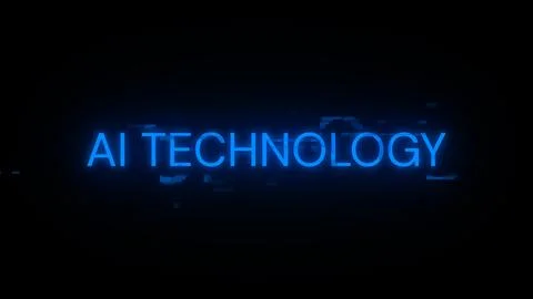 3D rendering Ai technology text with screen effects of technological glitches Stock Illustration