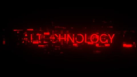 3D rendering Ai technology text with screen effects of technological glitches Illustrazione stock