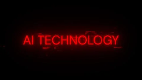 3D rendering Ai technology text with screen effects of technological glitches Stock Illustration